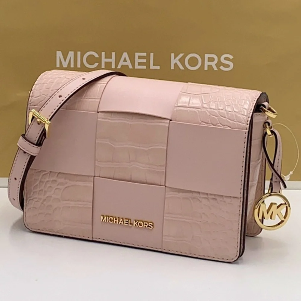MICHAEL KORS MERCER SM CLUTCH XBODY POWDER BLUSH